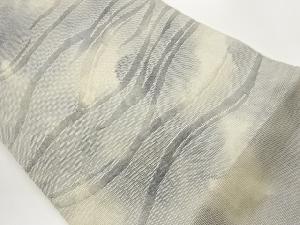 ふくれ織紙布抽象波模様織出し名古屋帯